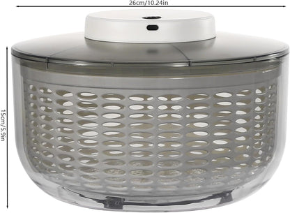 Electric Salad Spinner Lettuce Dryer, 6L Large Capacity Lettuce Spinner Multifunctional Fruit Washer, One-handed Easy Press Vegetable Dryer Salad Mixer for Greens, Herb, Berry, Fruits,Vegetable Washer