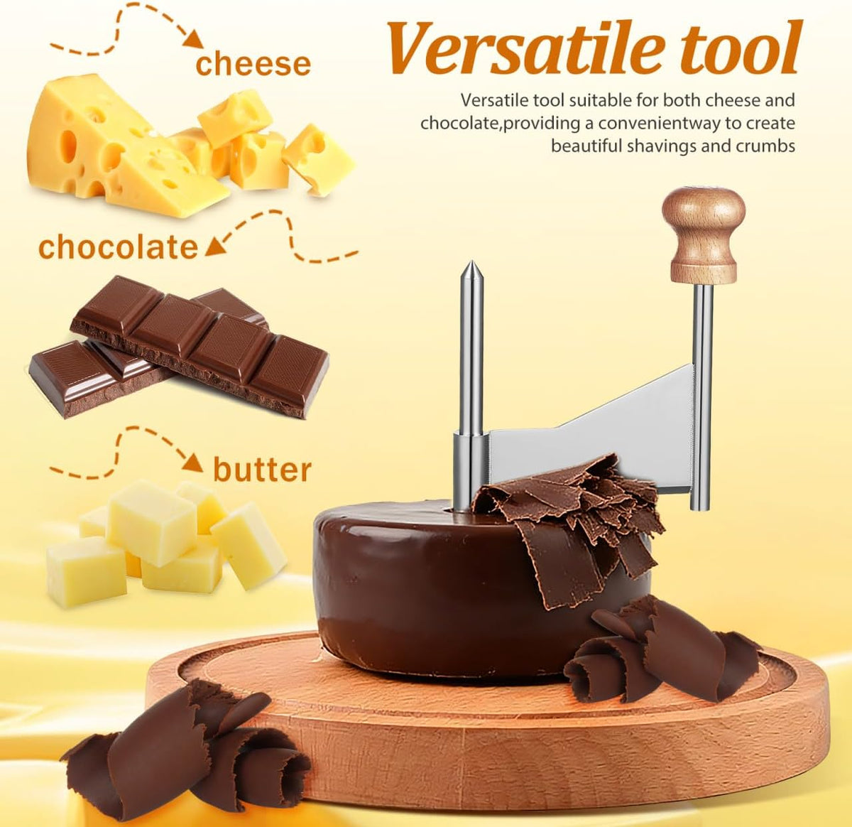 Cheese Grater Cutter Manual Cheese Shaver Slicer with Handle