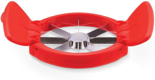 Flapple Fold Flat Apple Slicer | Stainless steel blades core and cut fruit into 8 slices, foldable for flat easy storage with integrated safety cover and base