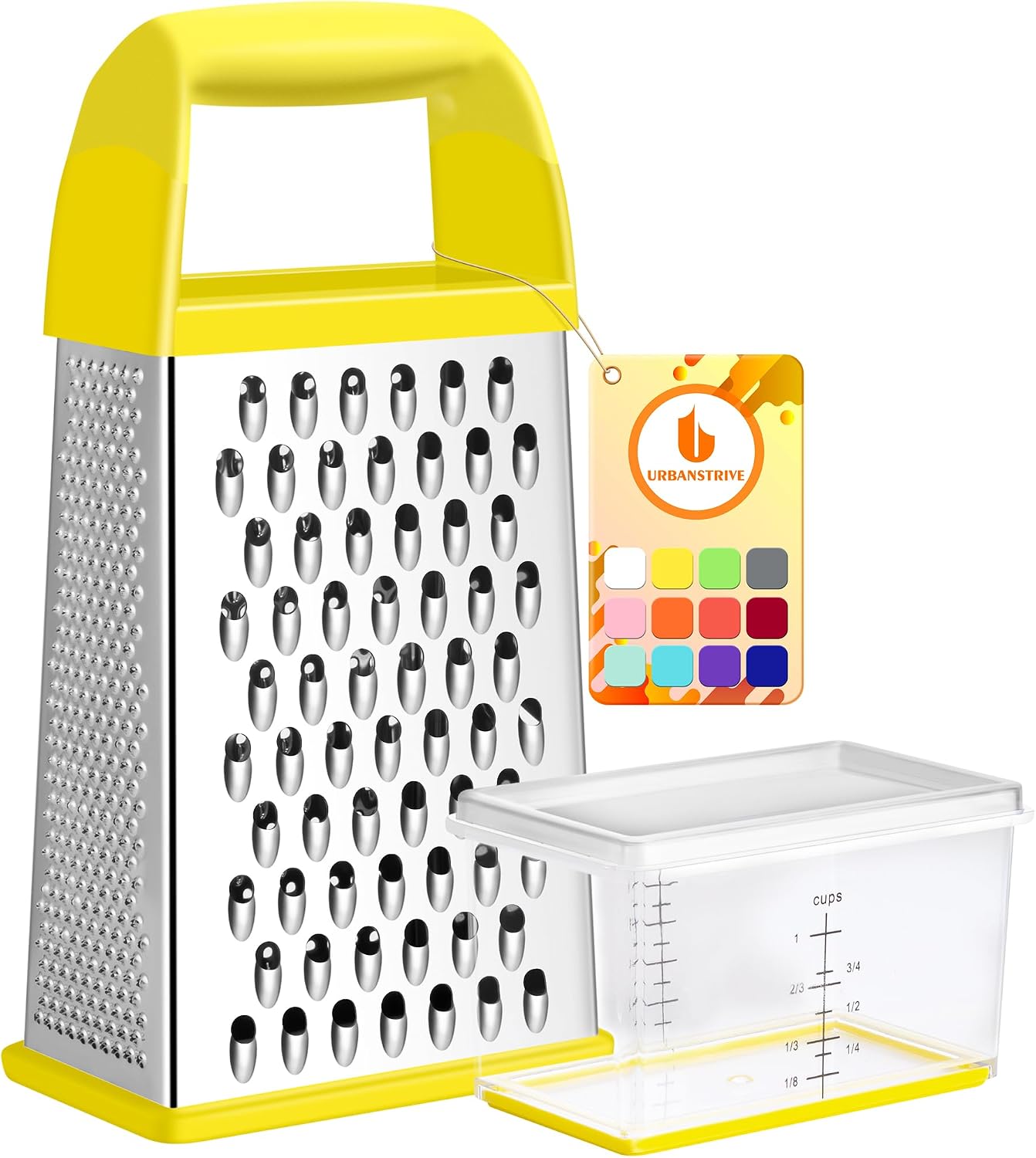 Cheese Grater With Container Box Grater Stainless Steel Graters for Kitchen Cheese Shredder Parmesan Shredder Kitchen Gadgets Kitchen Tools Kitchen Gifts for Chef Dishwasher Safe Zester