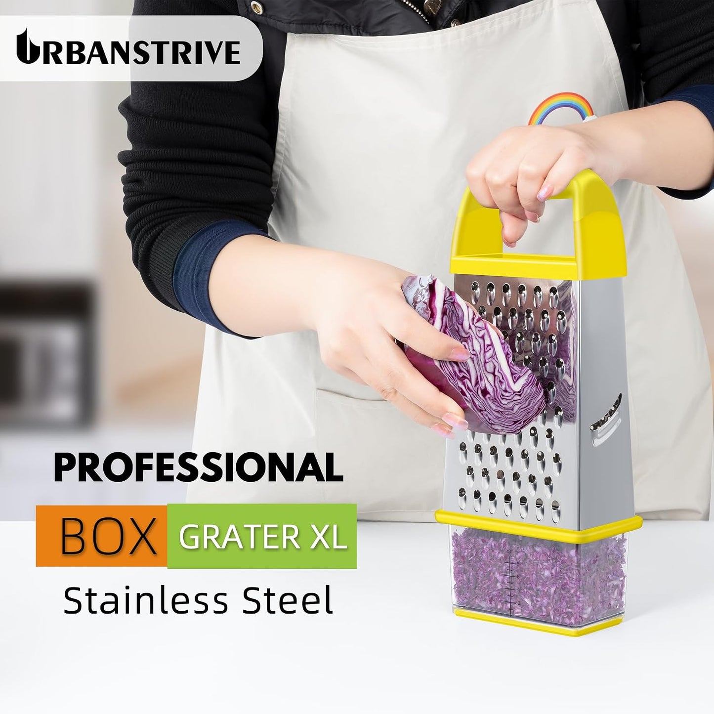 Cheese Grater With Container Box Grater Stainless Steel Graters for Kitchen Cheese Shredder Parmesan Shredder Kitchen Gadgets Kitchen Tools Kitchen Gifts for Chef Dishwasher Safe Zester