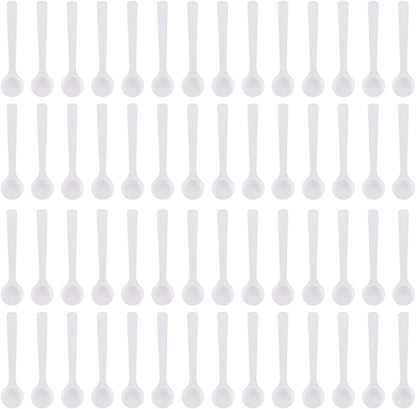 1 g Micro Measuring Spoons, White Plastic Powder Scoops