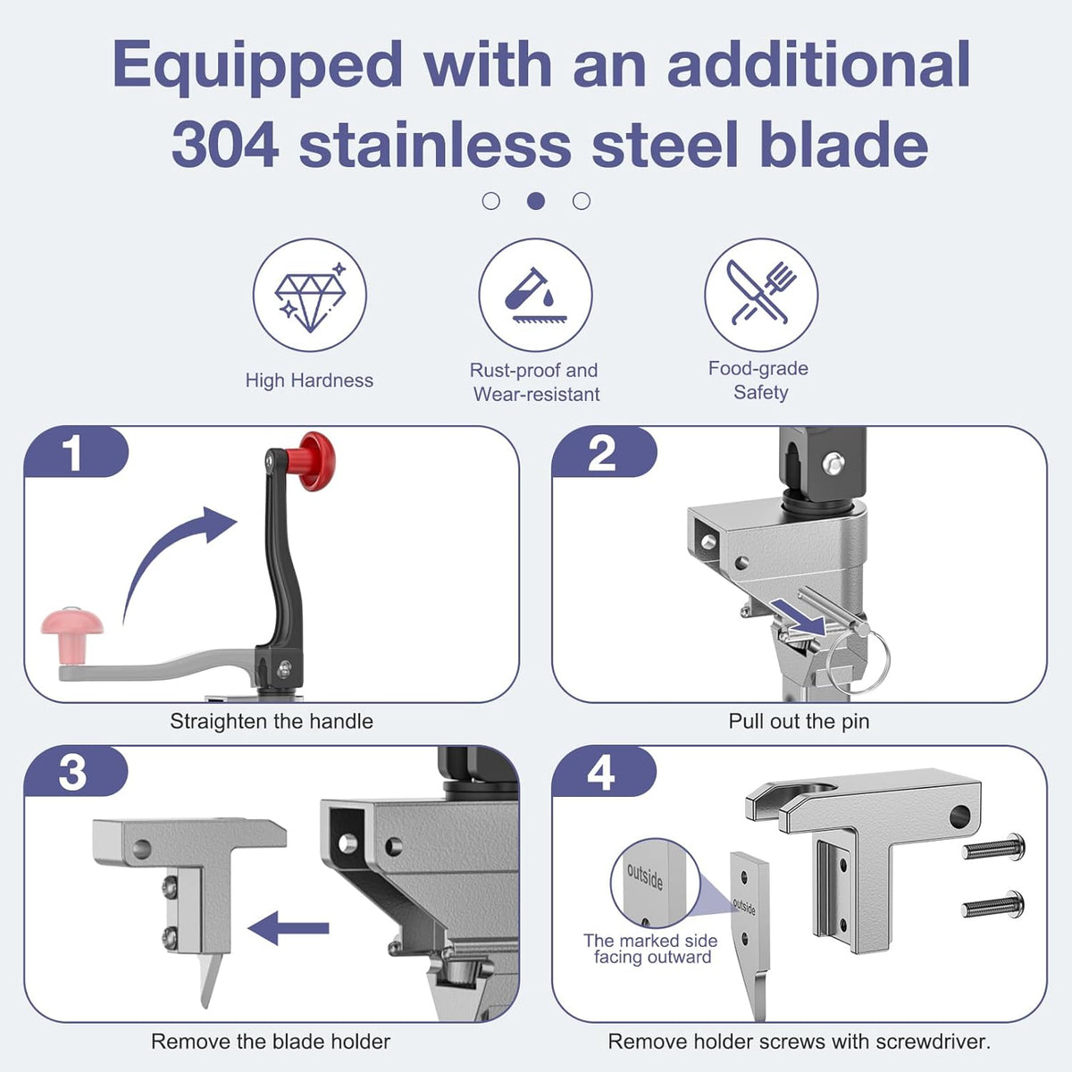 Manual Can Opener with Stainless Steel Sharp Blade, 3-in-1 Multifunction Handheld Can Opener and Bottle Opener, Soft Ergonomic Cushioned Handle