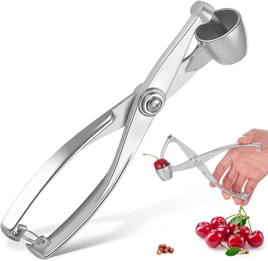 Household Cherry Pitter Tool Stainless Steel Core Remover Wear-Resistant Kitchen Gadget for Red Dates Jam Making and Cake Decoration 7.28X1.77X0.39In