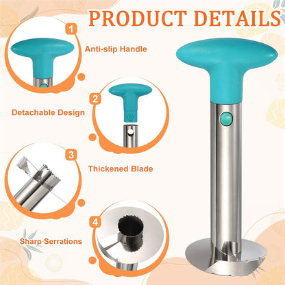 2Pcs Pineapple Corer 9.4x4.1" Stainless Steel Upgraded Core Green