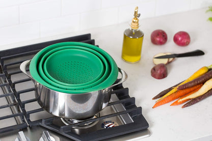 4-Quart Silicone Collapsible Colander - Green