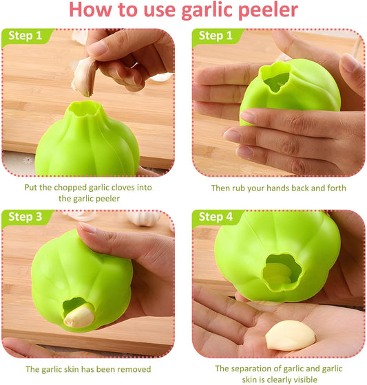 Silicone garlic sleeve Manual Garlic Peeler Rub with hands Garlic Easy Quick to Peel Garlic Cloves Garlic Keeper Garlic Roller Peeling funny kitchen gadgets