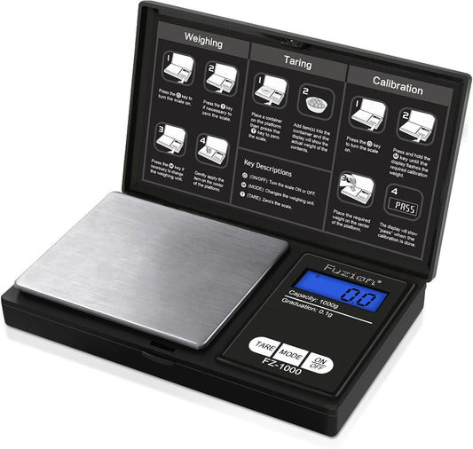 Digital Pocket Gram Scale 1000g/0.1g, Small Digital Scales Grams Ounces Grains, Herb Scale, Jewelry Scale, Portable Travel Food Scale