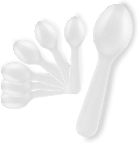 1000 Count 3-Inch Plastic Mini Taster Spoons - Perfect for Sampling, Desserts, and Parties, Disposable and Durable Utensils