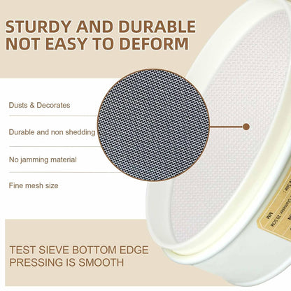 7.9" (20cm) PVC Lab Sieve, Nylon Mesh, 80 Mesh (0.2mm) Screen Sifter