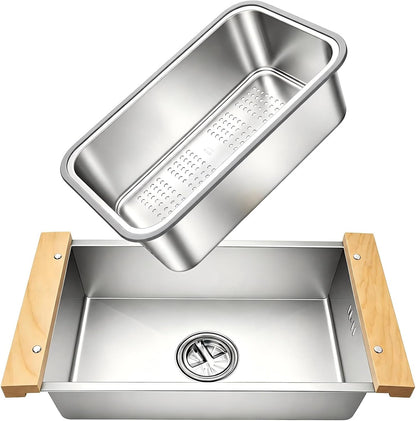 Over the Sink Colander & Dish Basin Combo,Dish Pan for Sink,Sink Wash Basin