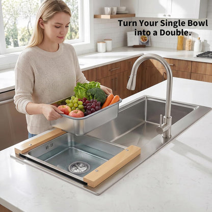 Over the Sink Colander & Dish Basin Combo,Dish Pan for Sink,Sink Wash Basin