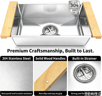 Over the Sink Colander & Dish Basin Combo,Dish Pan for Sink,Sink Wash Basin