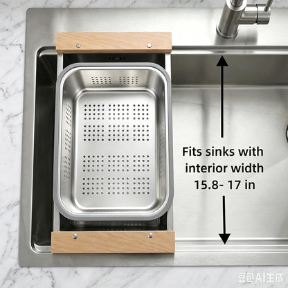 Over the Sink Colander & Dish Basin Combo,Dish Pan for Sink,Sink Wash Basin