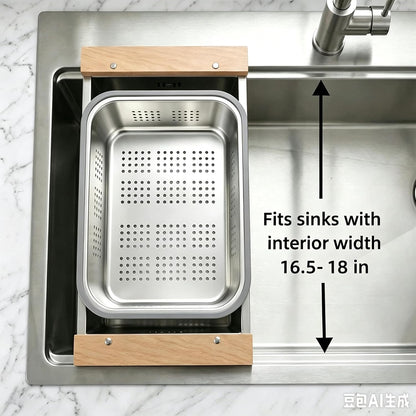 Over the Sink Colander & Dish Basin Combo,Dish Pan for Sink,Sink Wash Basin