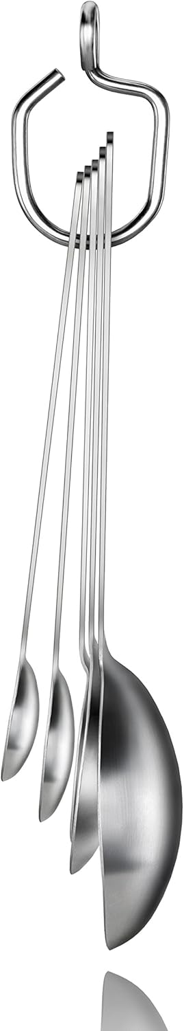 18/8 Stainless Steel Measuring Spoons Set of 5, Silver