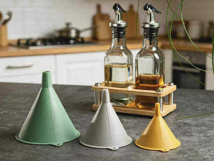 3 Piece Plastic Funnel Set (Pastel Color) - Kitchen Funnels Pouring Spout - for Filling Bottles Water Liquid, Protein Powder, Food Grade Cooking, Drink, Paint, Lotion, Kids