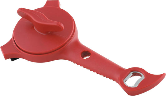 5-in-1 Multi-Purpose Strain-Free Opener for Jars, Bottles and Ring-Pull Cans, 5 x 10 x 2.25 inches, Red