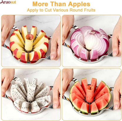 Apple Slicer, 12 Blade Extra Large Stainless Steel Apple Cutter, Heavy Duty Slicer and Corer Tool for Kitchen, Easy to Use