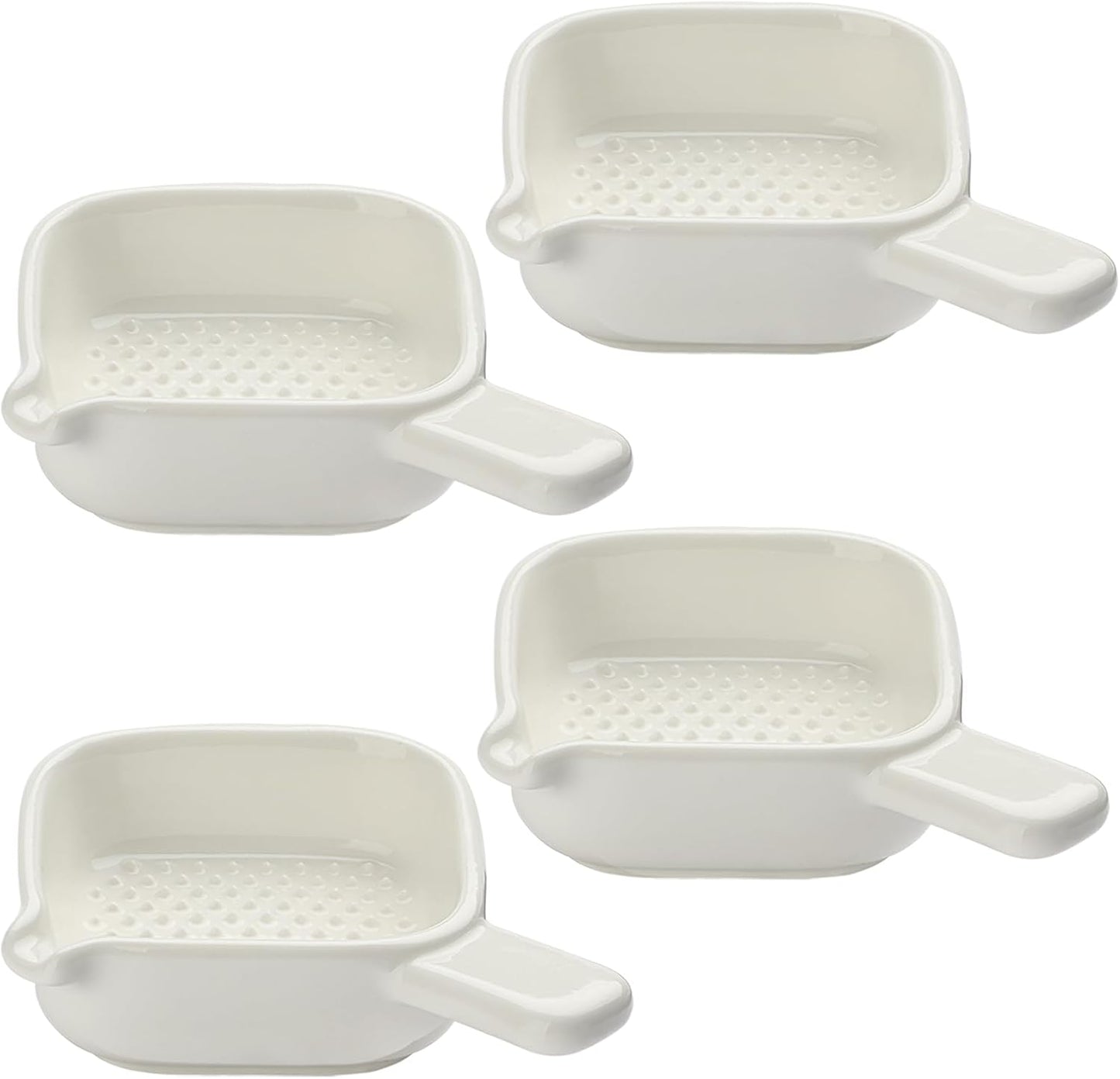 Ceramic Grinder Set 4 Pcs Porcelain Garlic Grater Plate | for Ginger Garlic Onion and Cheese Kitchen Tool