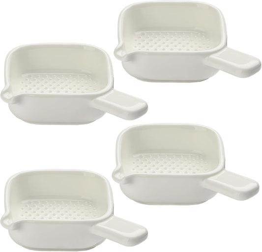Ceramic Grinder Set 4 Pcs Porcelain Garlic Grater Plate | for Ginger Garlic Onion and Cheese Kitchen Tool