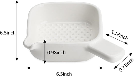 Ceramic Grinder Set 4 Pcs Porcelain Garlic Grater Plate | for Ginger Garlic Onion and Cheese Kitchen Tool