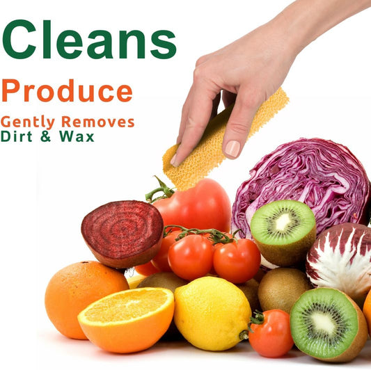 Silicone Fruit & Vegetable Scrubber, Produce Cleaning Sponge, Reusable Food Scrubber for Fruits & Veggies, Made in USA (3-Pack)