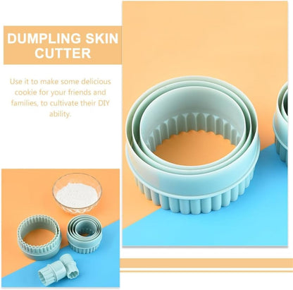 Round Cookie Cutters Set, 8 Pieces, Double-Sided Biscuit Cutters, 1.1-3.85 Inch Sizes, Mint Green