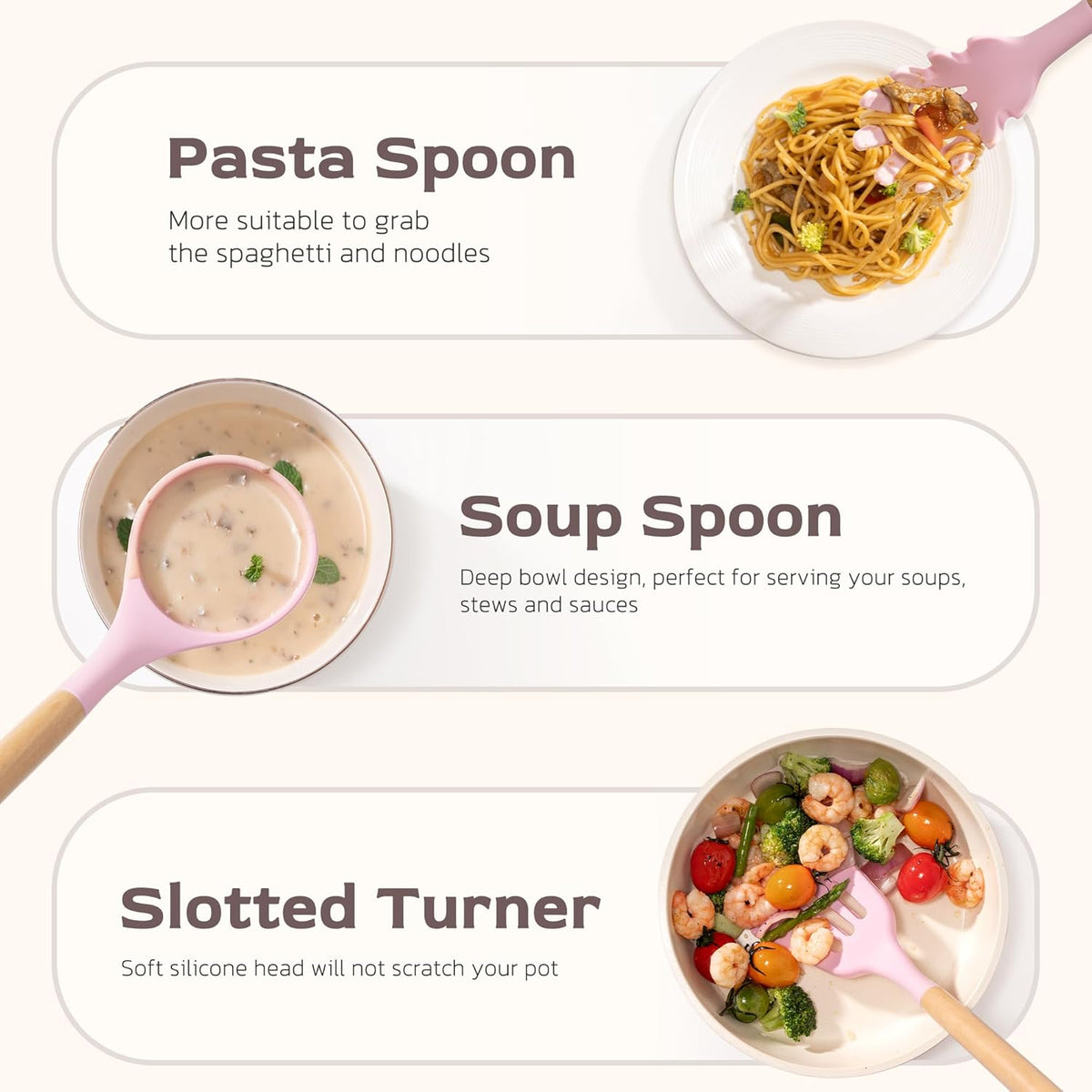 39 PCS Kitchen Utensils Set, Silicone Cooking Utensil Sets with Wooden Handle, 446°F Heat Resistant Food Grade Spatula Set, BPA Free Kitchen Gadgets Tools Set & Spoons for Nonstick Cookware