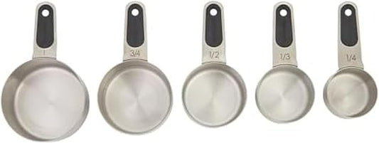 Professional Set of 5 Stainless Steel Measuring Cups, Precision and Ease in Every Scoop, Features Magnetic Handles for Easy Storage, Dishwasher Safe