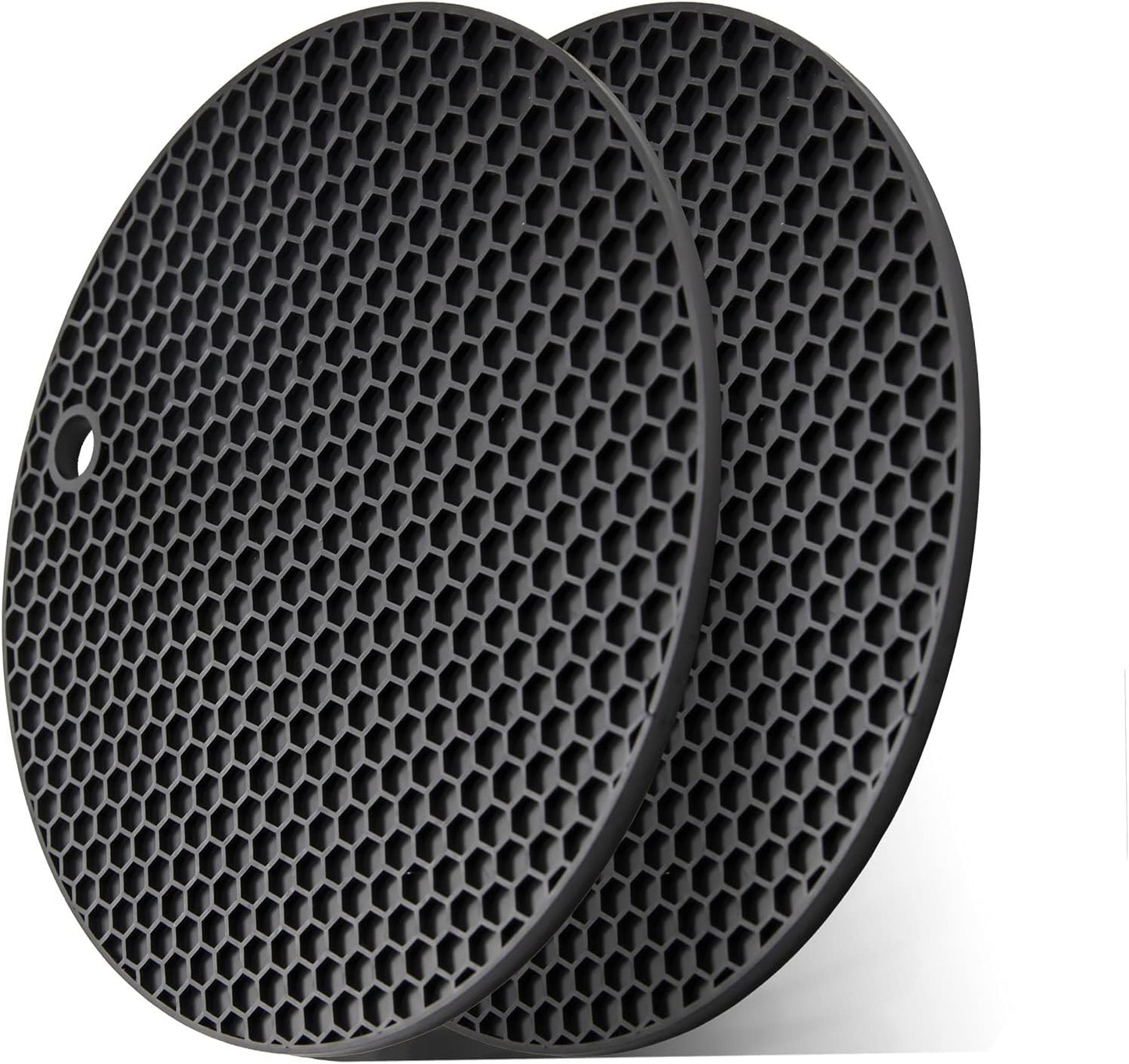 2pcs Silicone Mats for Kitchen Counter,Pot Holders,Trivet,Hot Pads | Potholders for Kitchens,Trivets for Hot Pots,Flexible & Easy to Wash and Dry (Black)