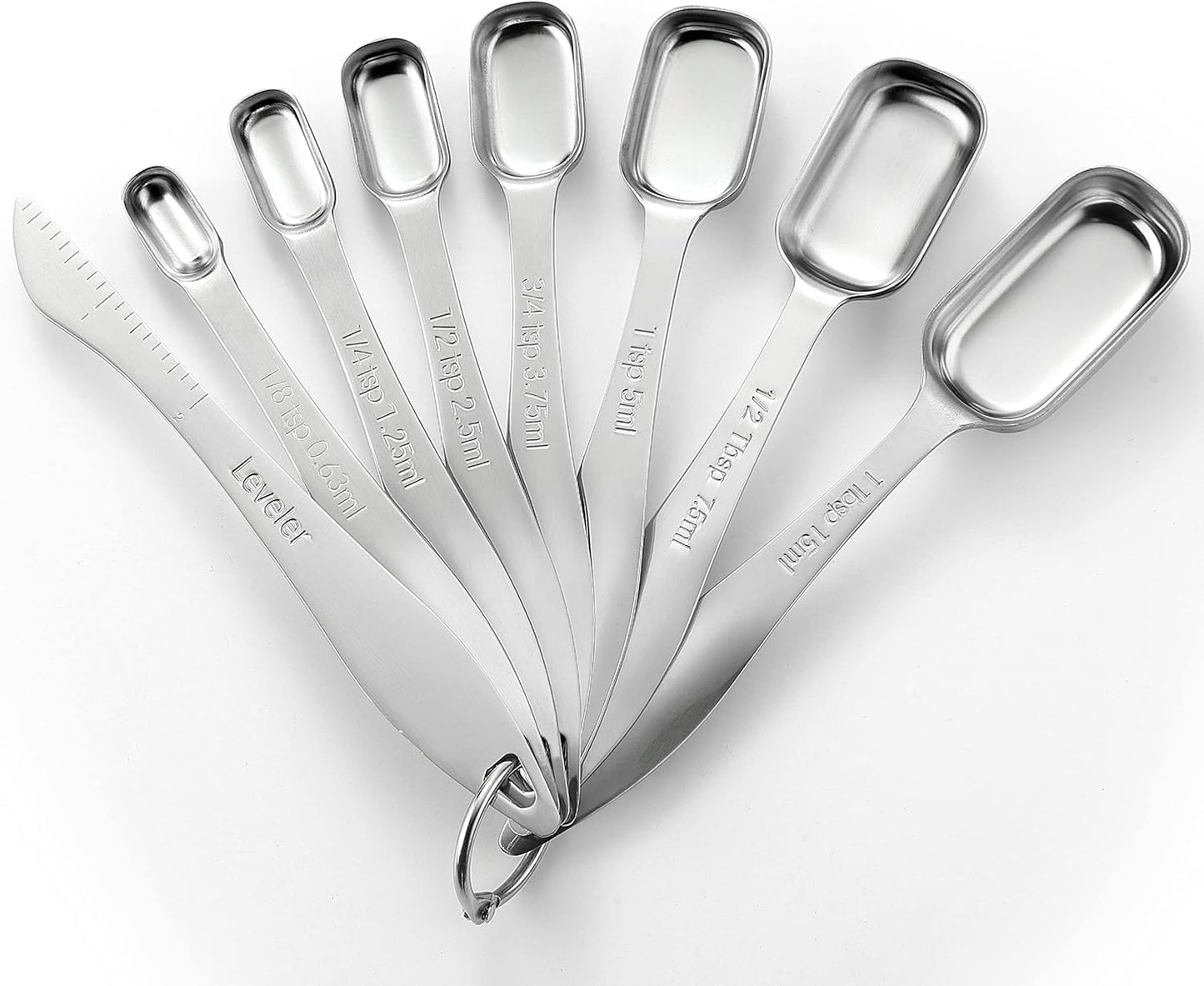 Stainless Steel Measuring Cups and Spoons Set of 14 with Leveler, Nesting Kitchen Metal Measuring Cups and Spoons Set for Dry and Liquid Ingredients, Perfect for Cooking & Baking