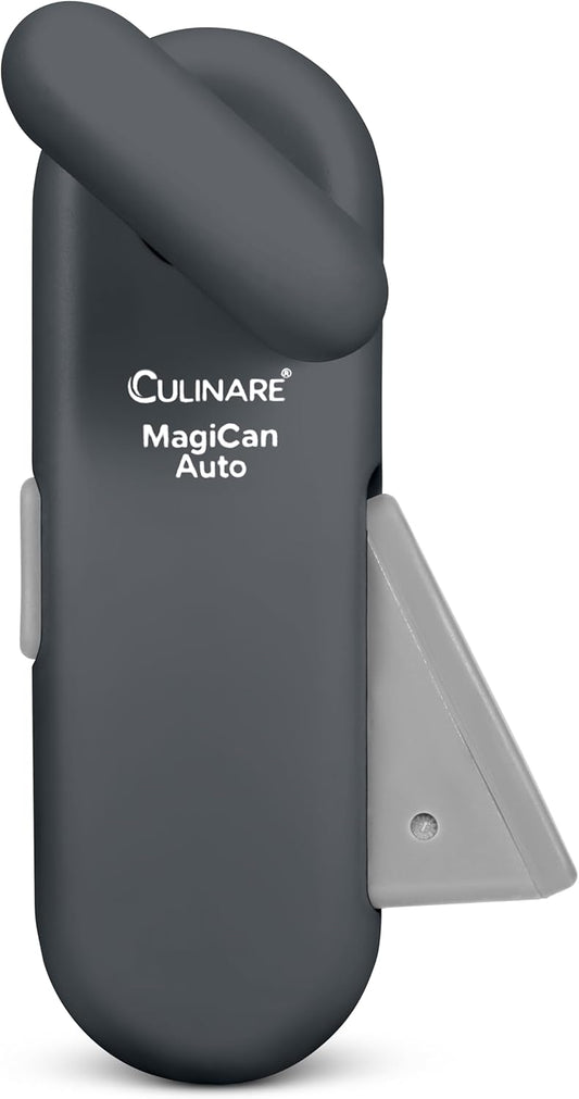 MagiCan Auto Tin Opener, Grey, Plastic/Stainless Steel, One Hand Operated Manual Can Opener with Clamp