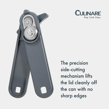MagiCan Auto Tin Opener, Grey, Plastic/Stainless Steel, One Hand Operated Manual Can Opener with Clamp