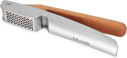 No Mess Garlic Press - Easy-Clean Stainless Steel - Effortless Crushing and Quick Mess-Free Clean-Up - Integrated Cleaner Scraper, Dishwasher safe