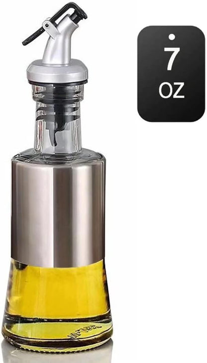 Olive Oil Dispenser Vinegar Cruet with No-drip Spout 7oz Capacity